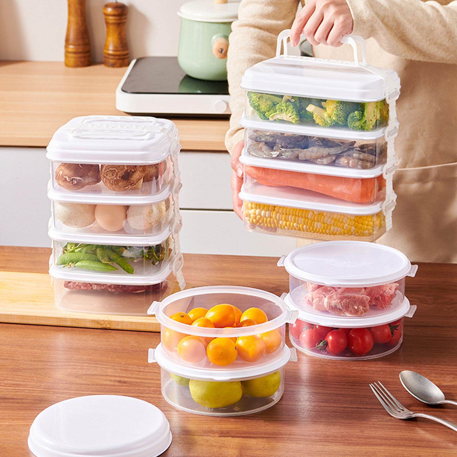 1915 Four layer lunch box